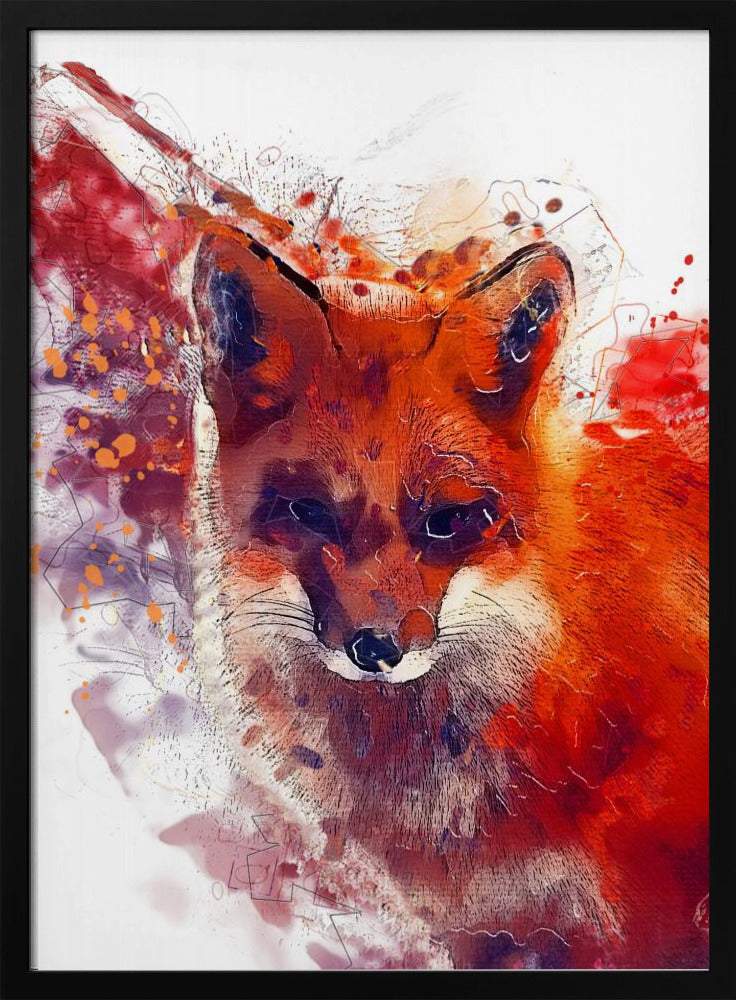 Tier Rotfuchs Aquarell Tierkunst | Poster