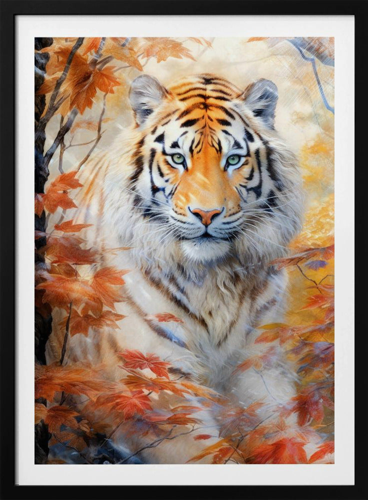 White Tiger Watercolor Animal Art | Poster