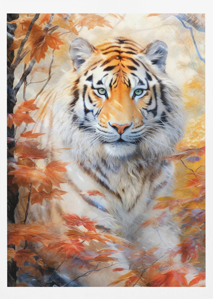 White Tiger Watercolor Animal Art | Poster