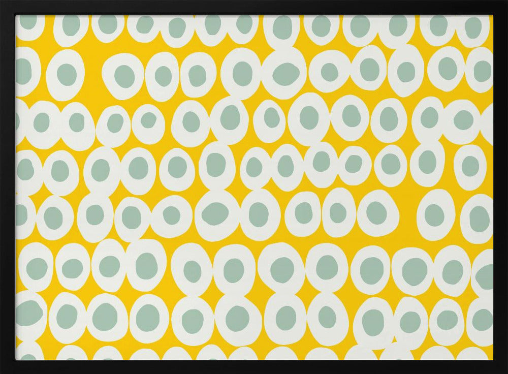 Wonderful bold dots yellow and mint pattern | Poster