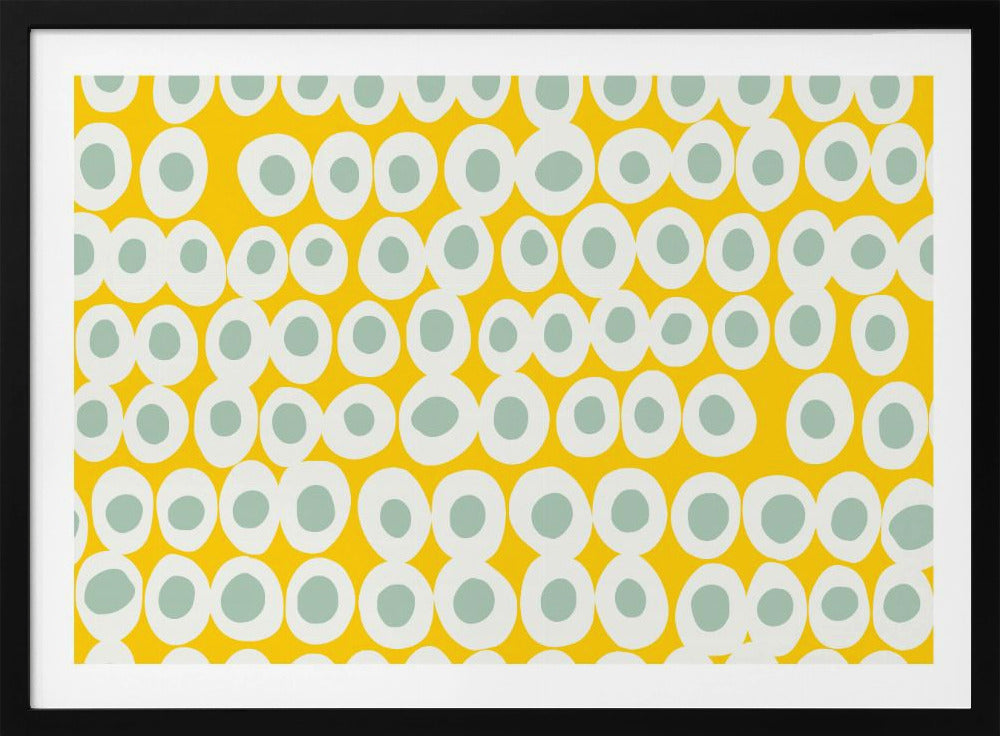 Wonderful bold dots yellow and mint pattern | Poster