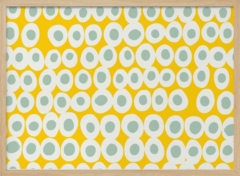 Wonderful bold dots yellow and mint pattern | Poster