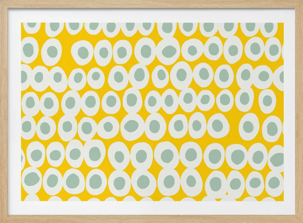 Wonderful bold dots yellow and mint pattern | Poster
