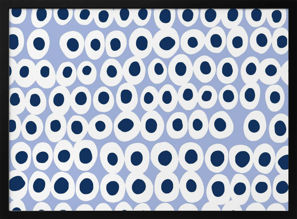Wonderful bold dots blue pattern | Poster
