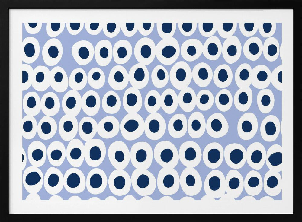 Wonderful bold dots blue pattern | Poster