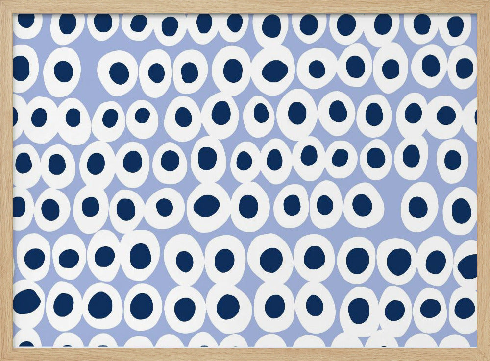 Wonderful bold dots blue pattern | Poster