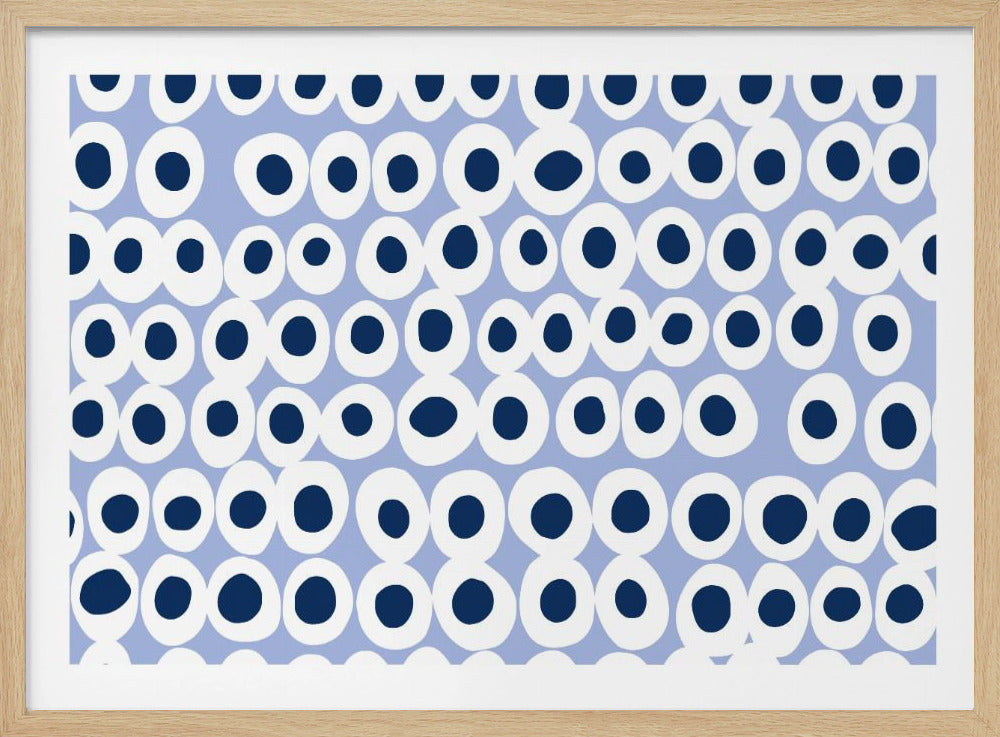 Wonderful bold dots blue pattern | Poster