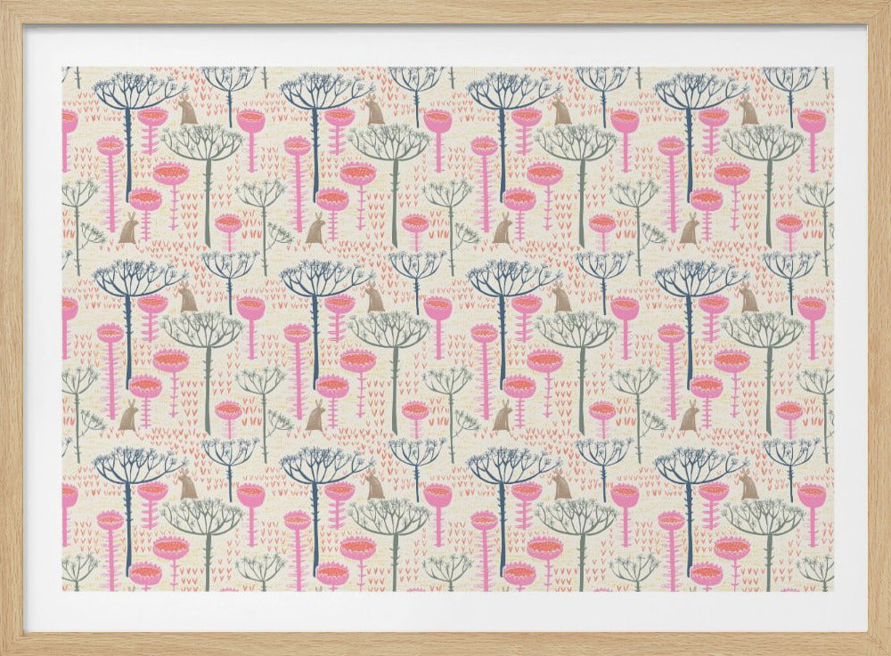 Affiches imprimées à la planche représentant une prairie scandinave