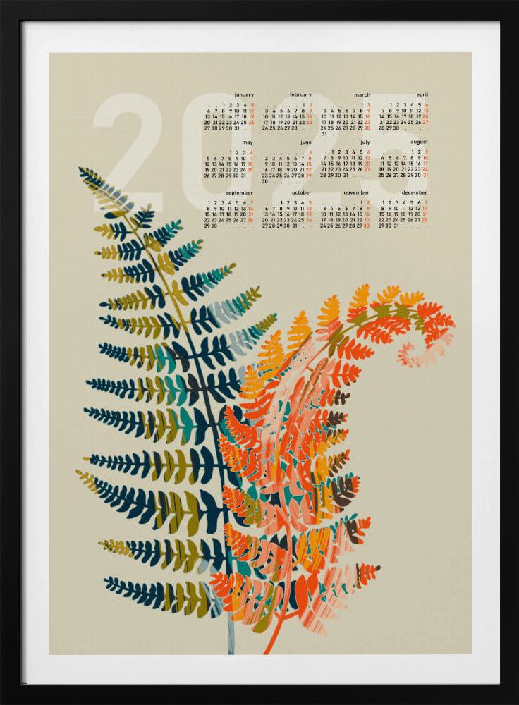 Kalender 2025 Bunte Farnblätter | Poster