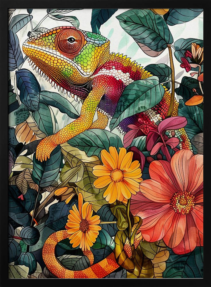 Chameleon watercolor animal art 2 | Poster