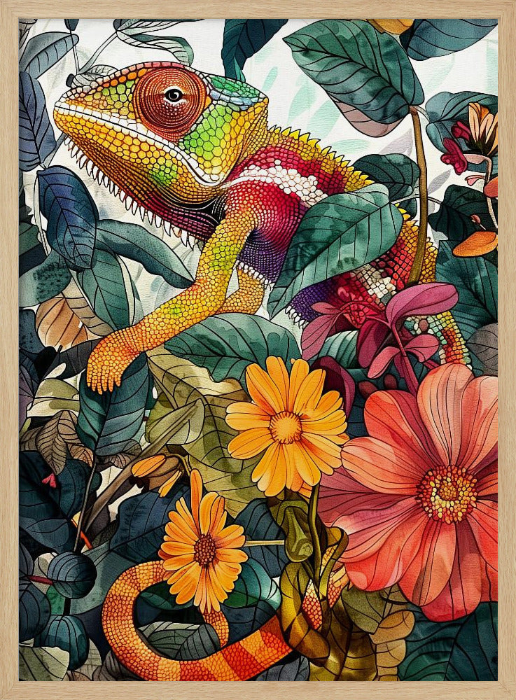 Chameleon watercolor animal art 2 | Poster