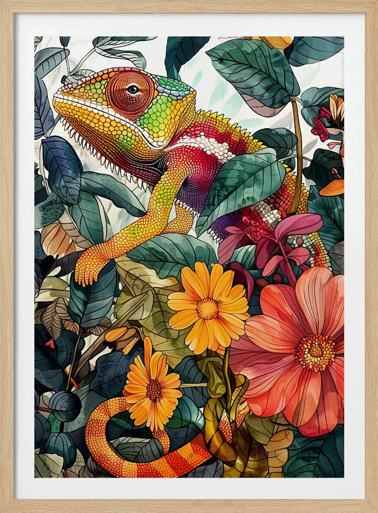 Chameleon watercolor animal art 2 | Poster