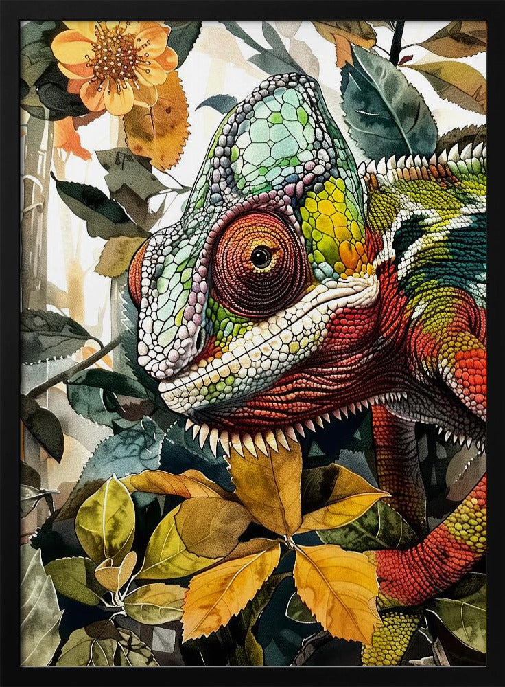 Chameleon watercolor animal art 3 | Poster