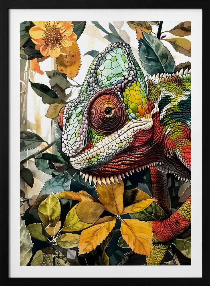 Chameleon watercolor animal art 3 | Poster