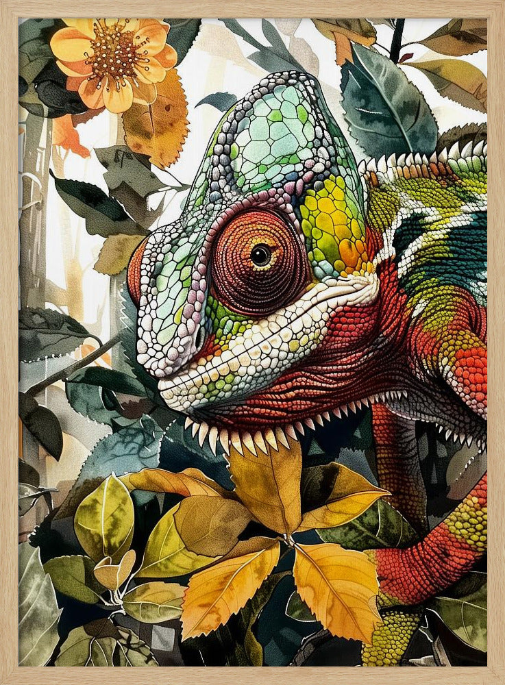 Chameleon watercolor animal art 3 | Poster
