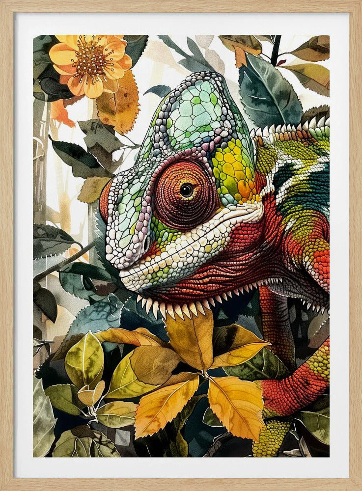Chameleon watercolor animal art 3 | Poster