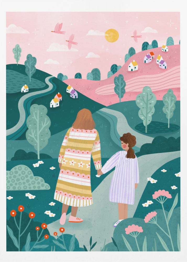 Mère et fille dans la nature | Affiches