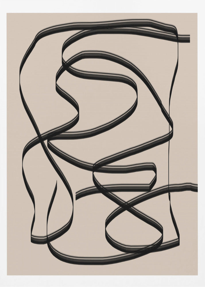 Labyrinthe de lignes fluides | Affiche