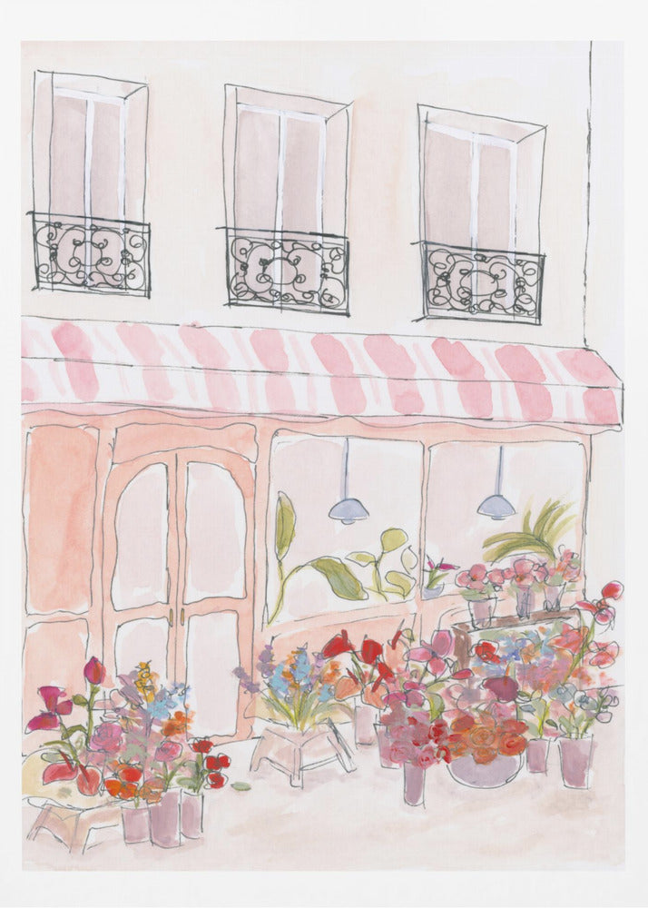 Boutique de fleurs roses | Affiche