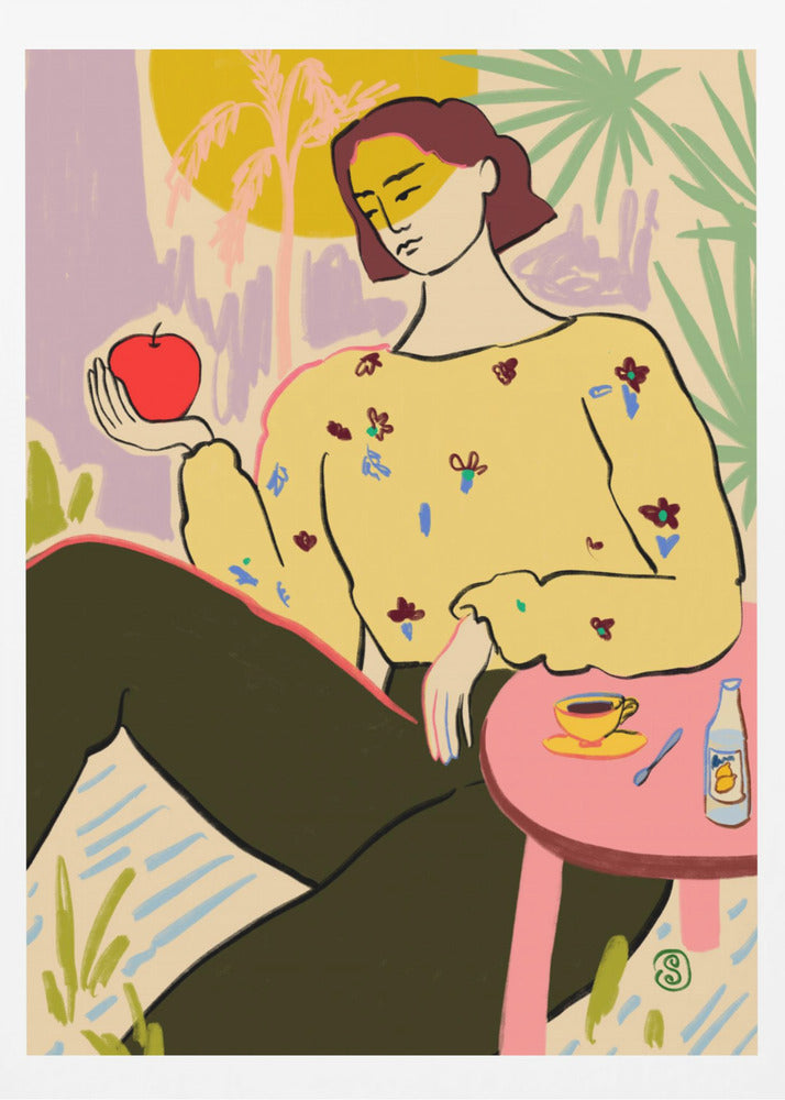 Femme à la pomme | Affiche