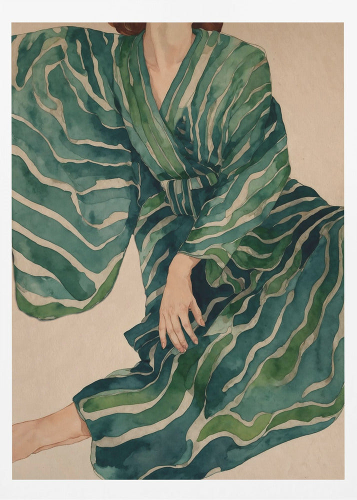 Kimono Vert Fluide | Affiche
