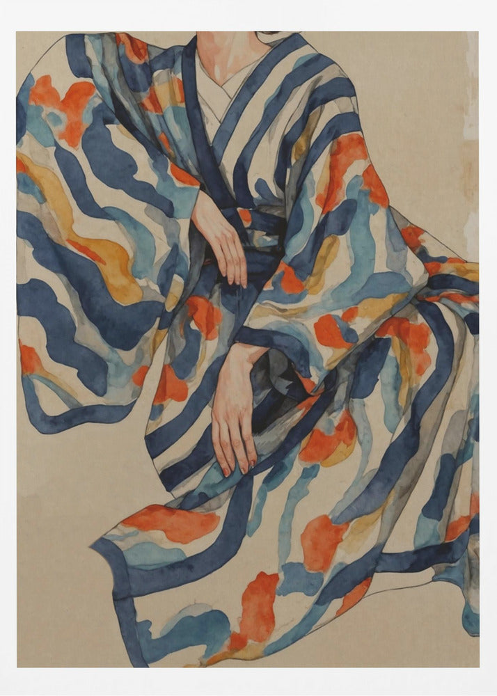 Böljande kimonomönster | Poster