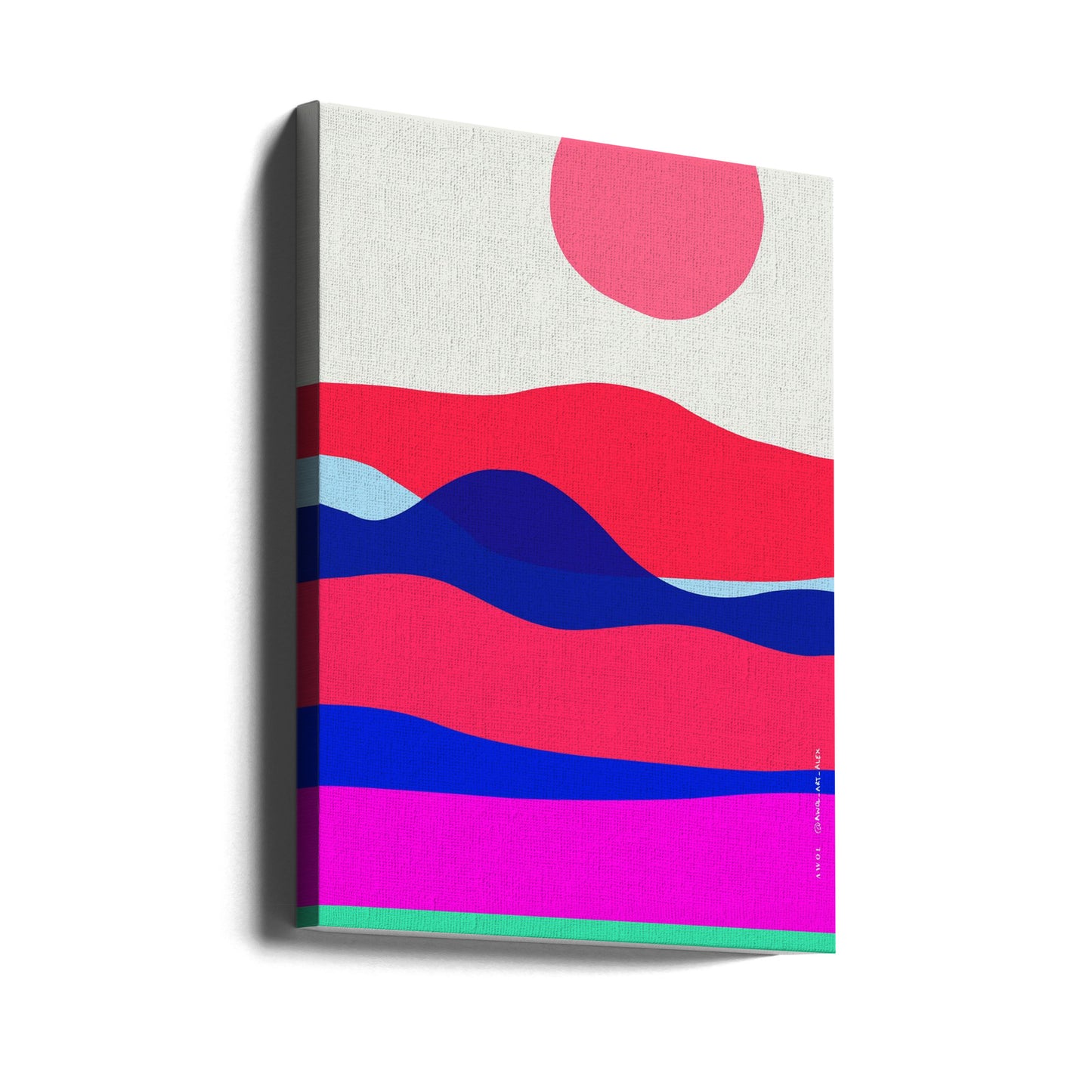 Impression d'art océanique minimaliste avec lever de soleil sur une mer abstraite, impression d'art nautique | Tableaux sur Toile