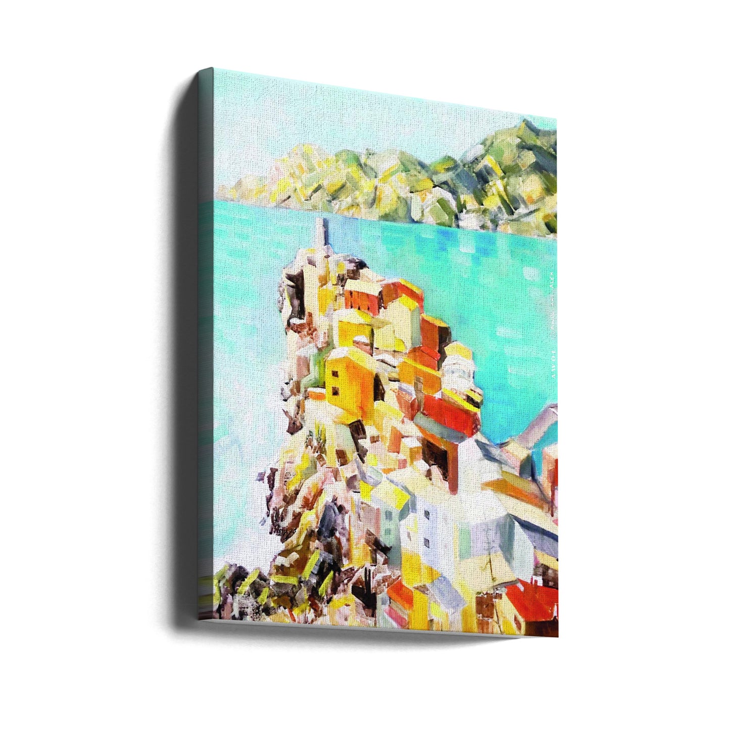 Ville colorée au bord de la mer Méditerranée, Italie Art mural | Tableaux sur Toile