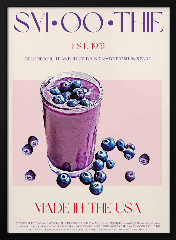 Blueberry Smoothie Illustration | Poster