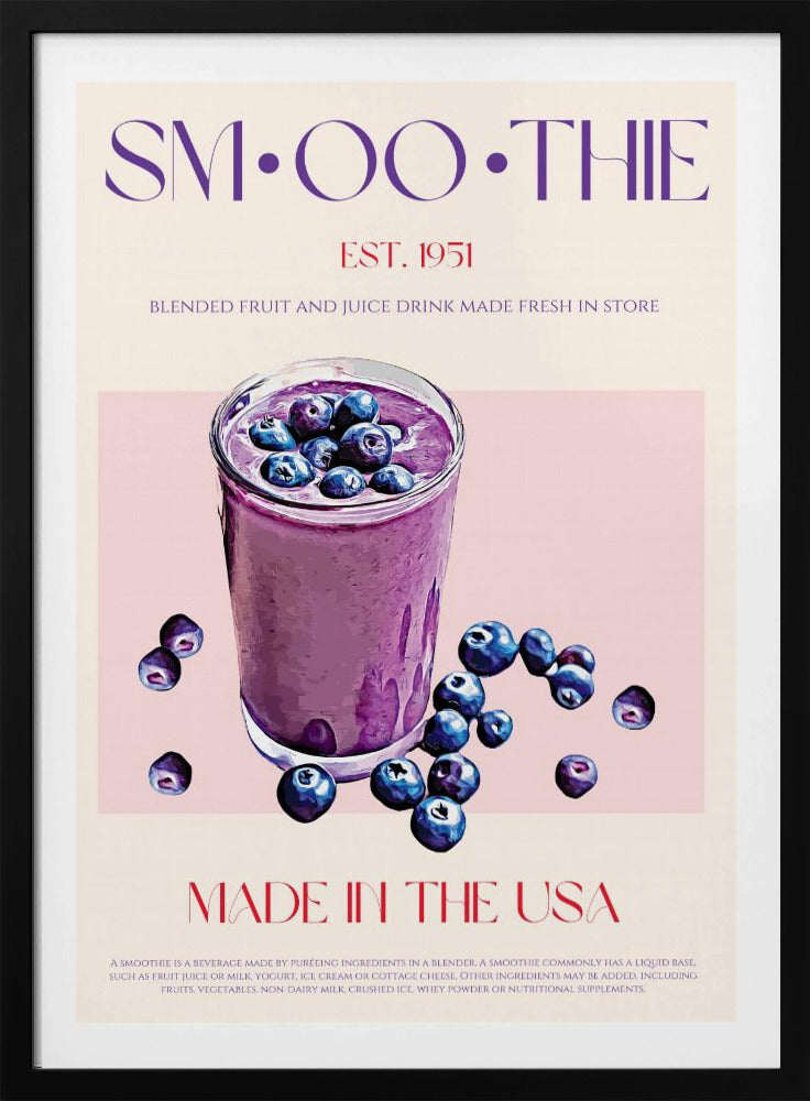 Blueberry Smoothie Illustration | Poster