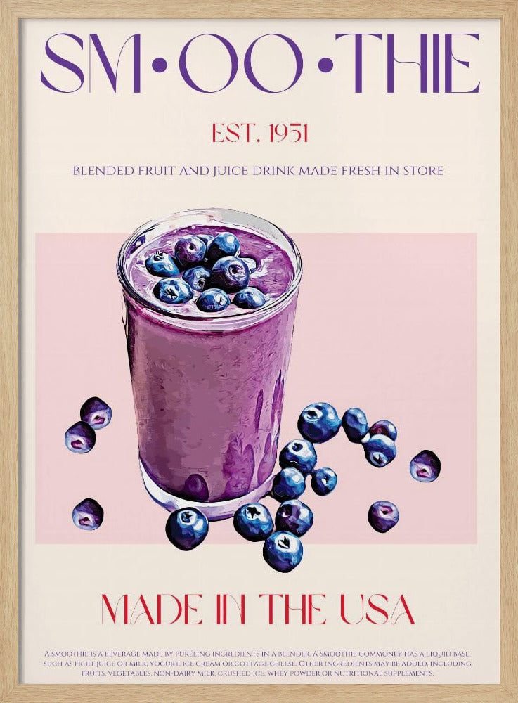 Blueberry Smoothie Illustration | Poster
