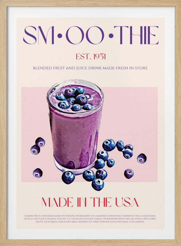 Blueberry Smoothie Illustration | Poster