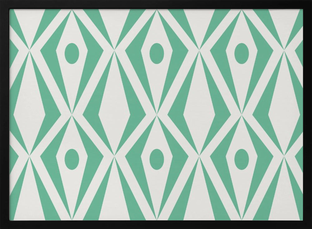 Minimalist art deco geometric diamonds mint | Poster