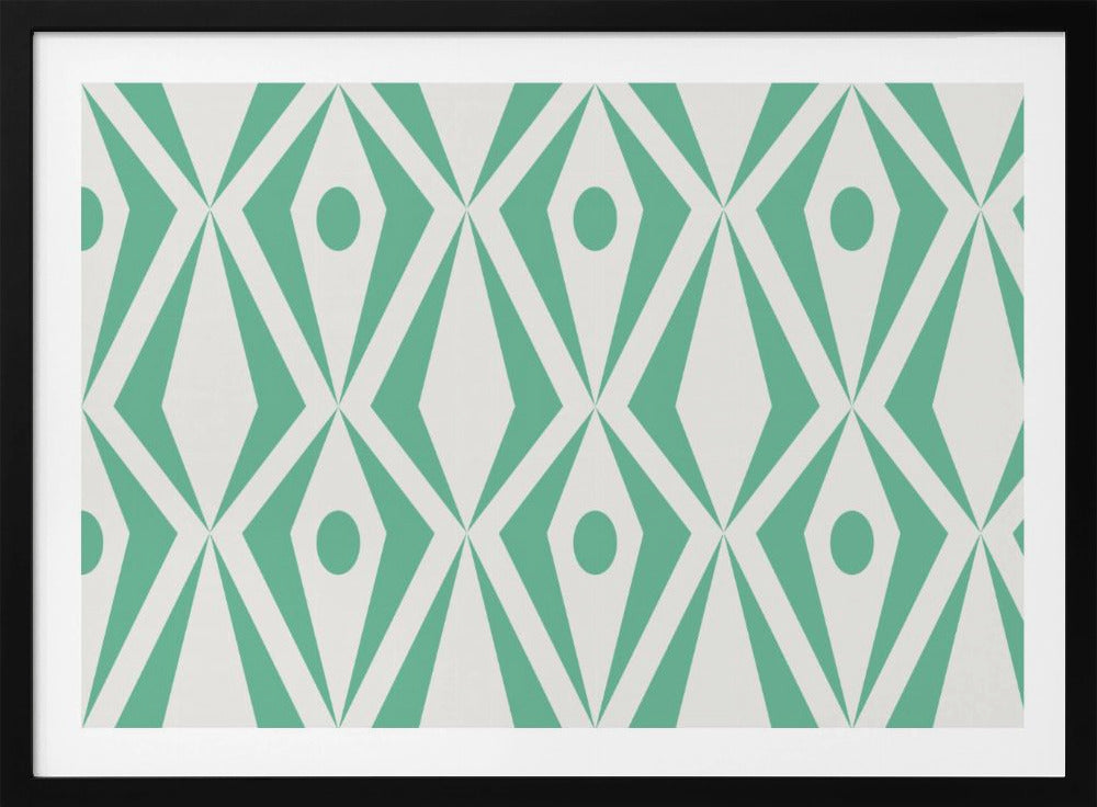 Minimalist art deco geometric diamonds mint | Poster