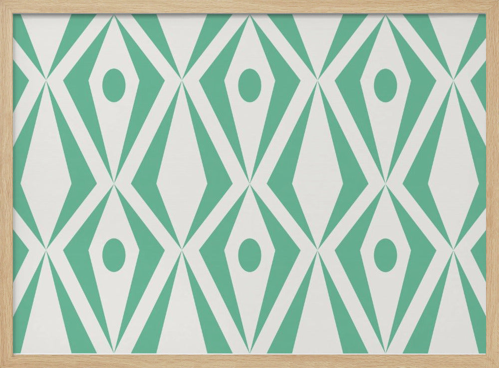 Minimalist art deco geometric diamonds mint | Poster