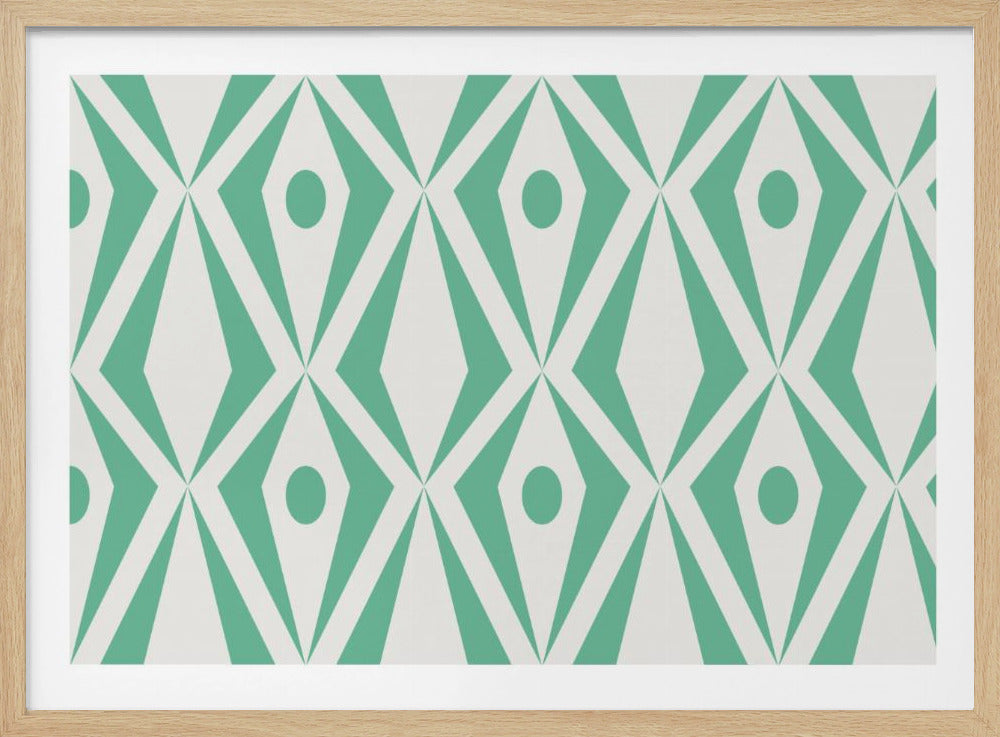 Minimalist art deco geometric diamonds mint | Poster