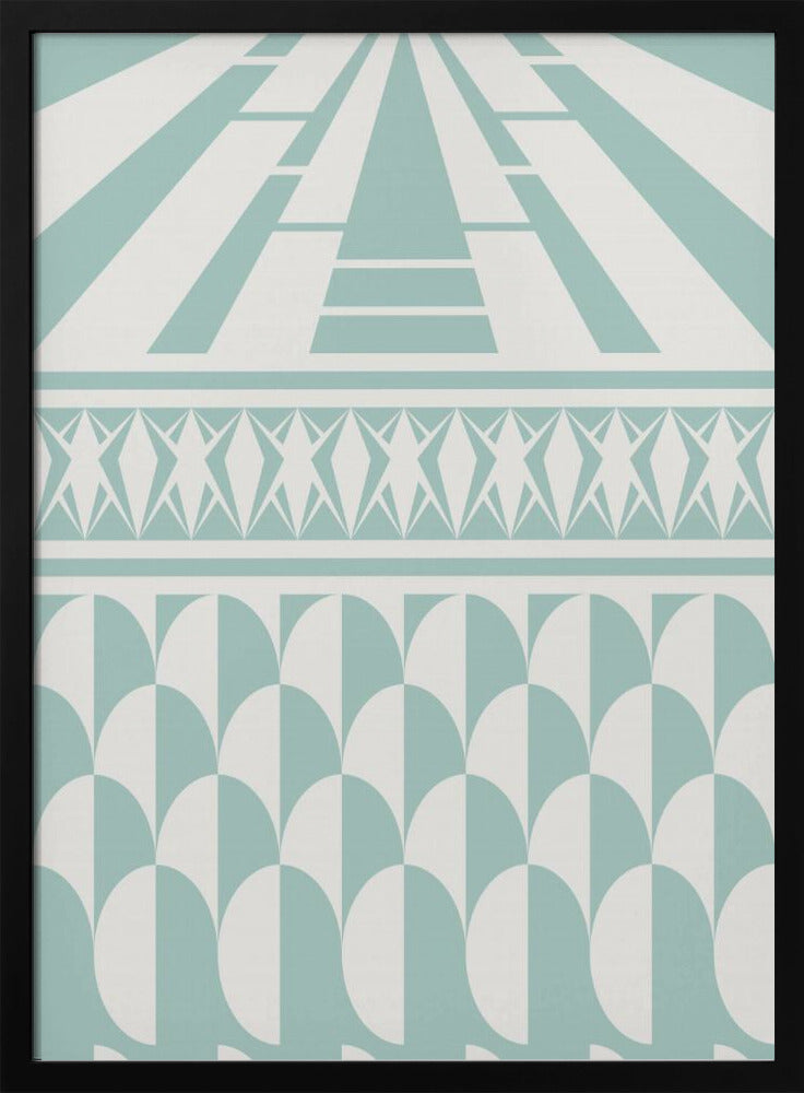 Minimalist art deco geometric aqua | Poster