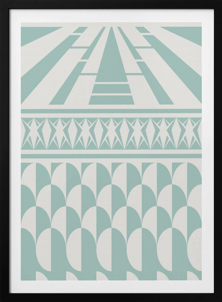 Minimalist art deco geometric aqua | Poster