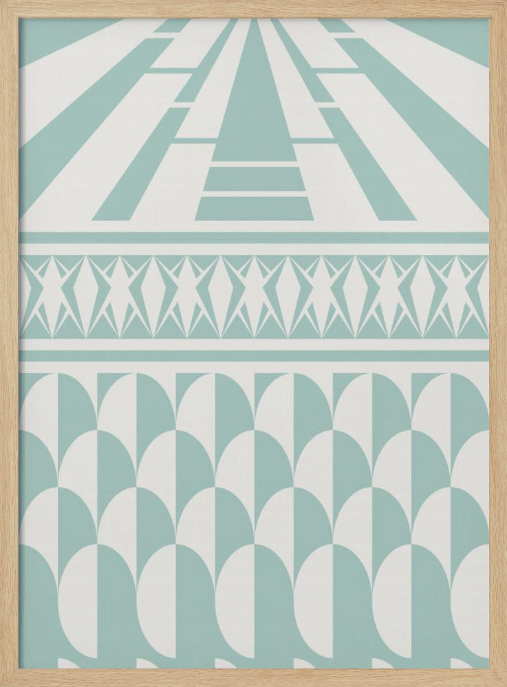 Minimalist art deco geometric aqua | Poster