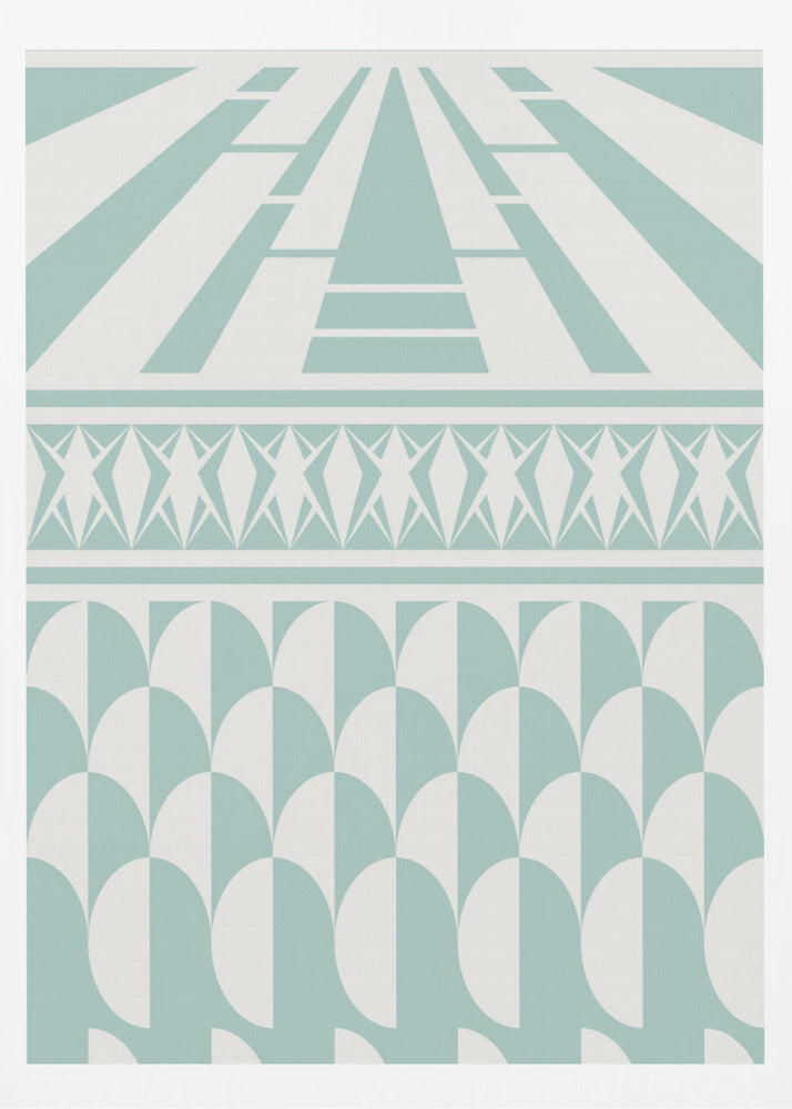 Minimalist art deco geometric aqua | Poster