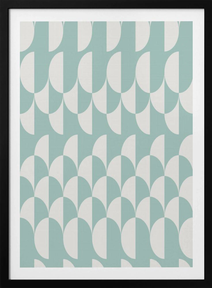 Minimalist art deco geometric arches aqua | Poster