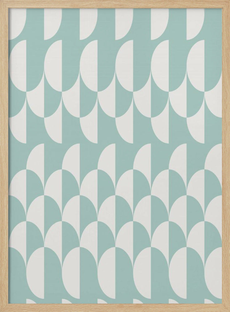 Minimalist art deco geometric arches aqua | Poster
