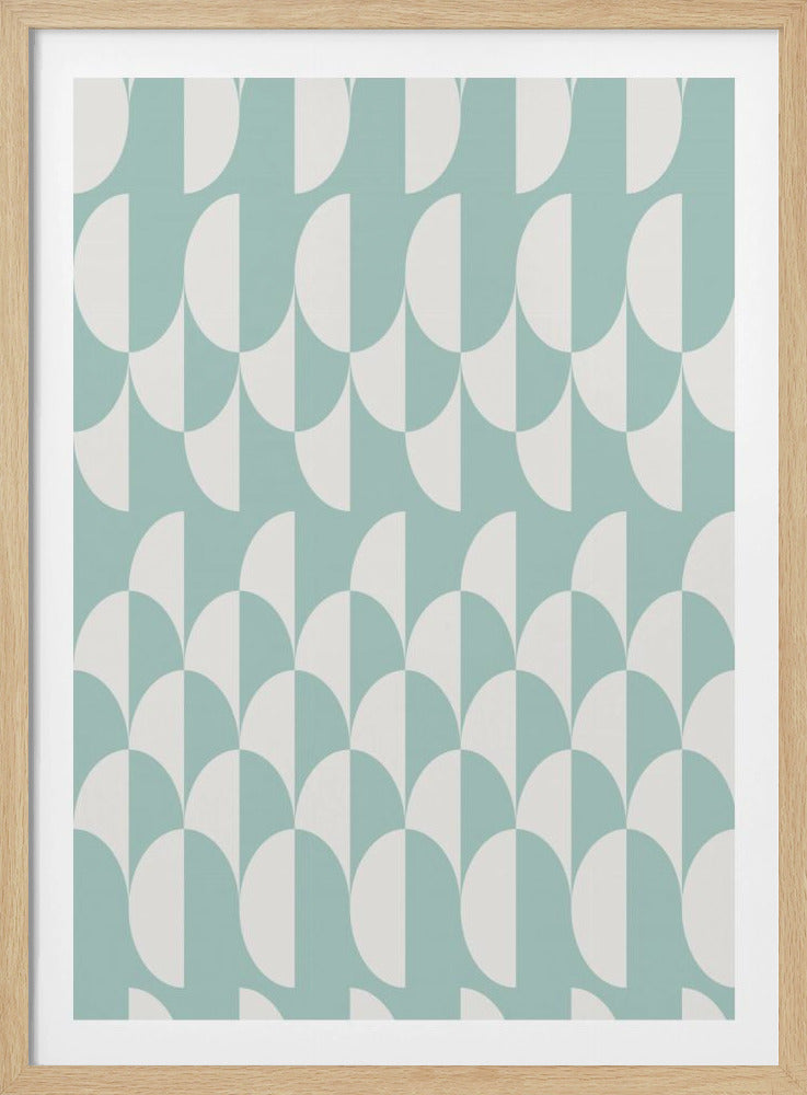 Minimalist art deco geometric arches aqua | Poster