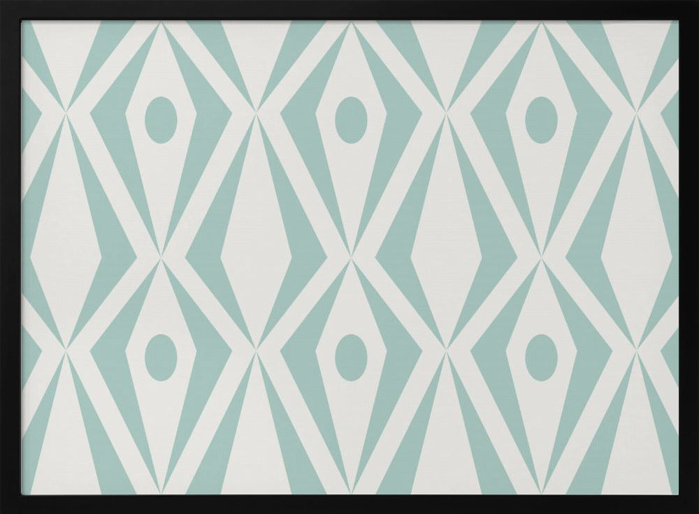 Minimalist art deco geometric diamonds aqua | Poster