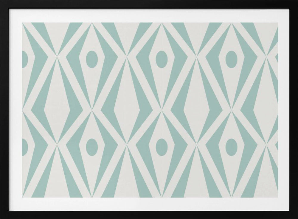 Minimalist art deco geometric diamonds aqua | Poster