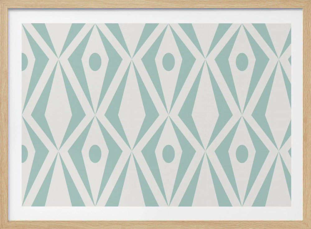 Minimalist art deco geometric diamonds aqua | Poster