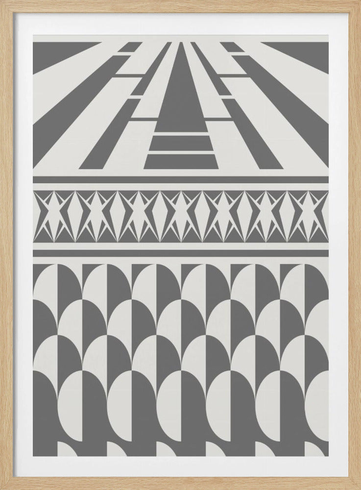 Minimalist art deco geometric grey | Poster