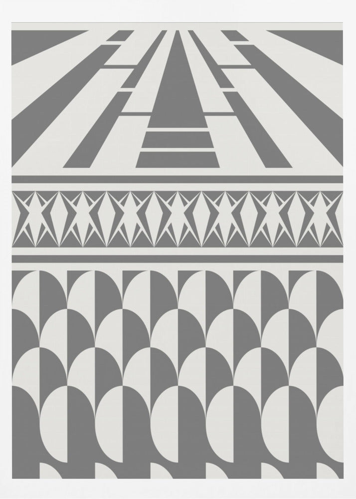 Minimalist art deco geometric grey | Poster