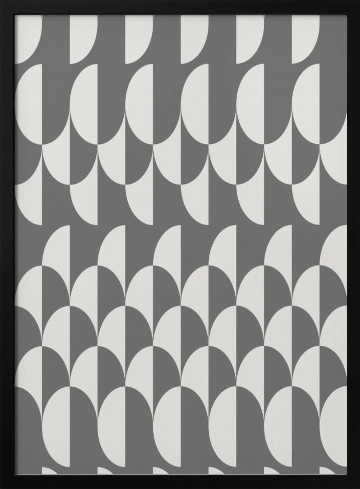 Minimalist art deco geometric arches grey | Poster