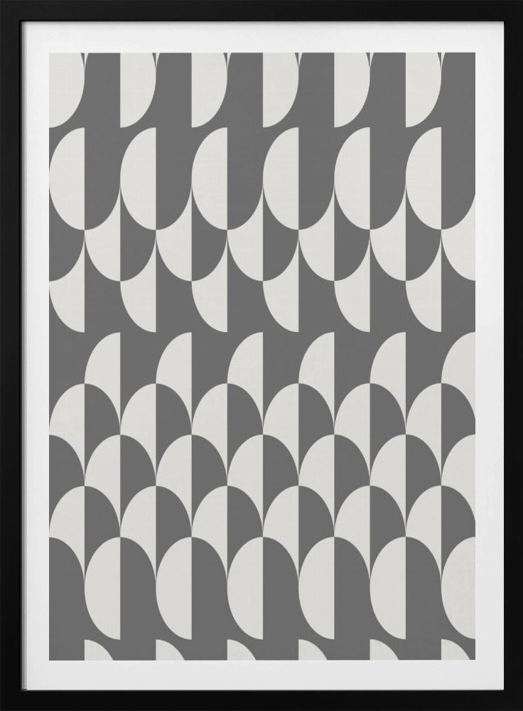 Minimalist art deco geometric arches grey | Poster